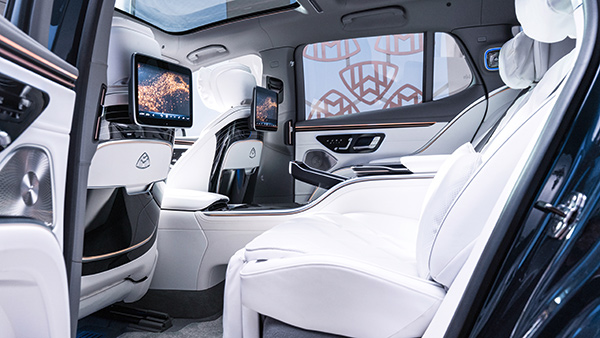 mercedes maybach eqs suv rear seat entertainment