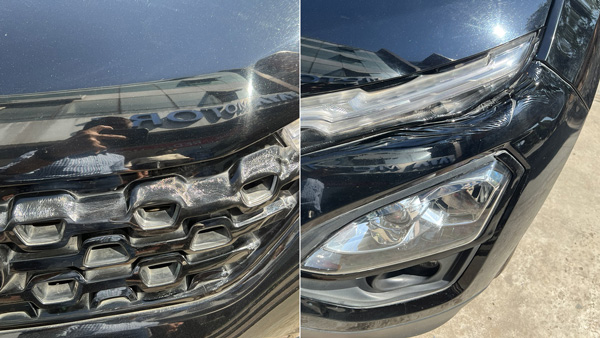 Tata Harrier Bumper, Grille Melt In Heat