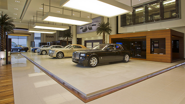 Cars In Rolls Royce Showroom