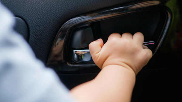 child lock button in car door