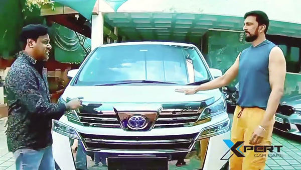 Kicha sudeep uses paint protection film for toyota vellfire