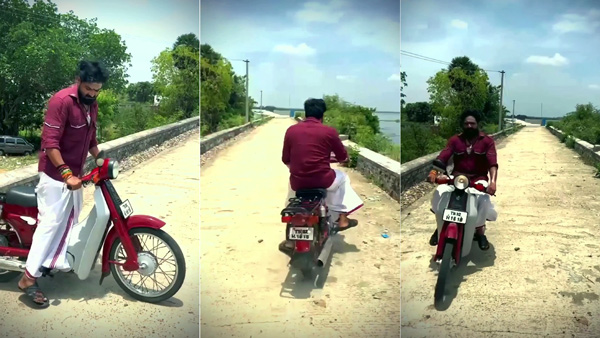 mirchi senthil anna serial riding m80
