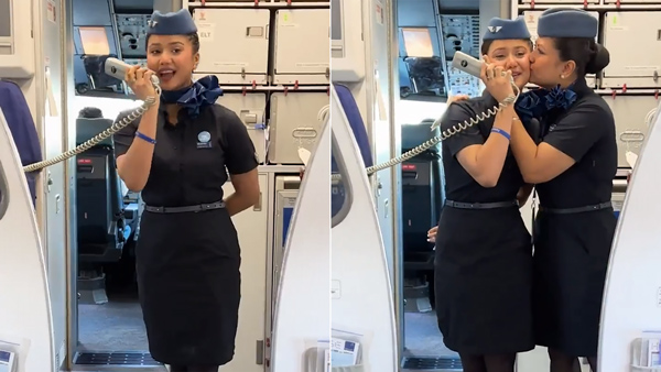 indigo flight mom - daughter cabin crew duo