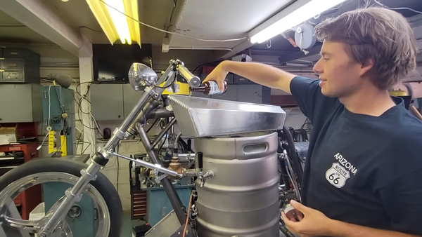 Beer powered motorcycle
