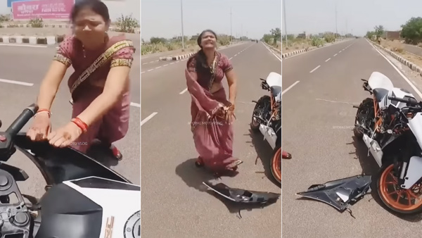 Angry Woman Damages KTM RC 390