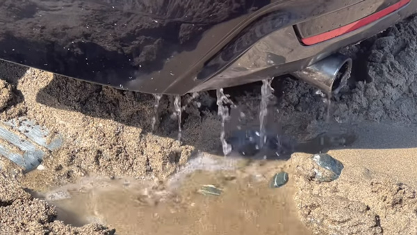 bmw submerged in sea