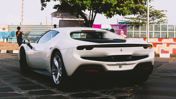 Gautam singhania ferrari 296 gtb car back view