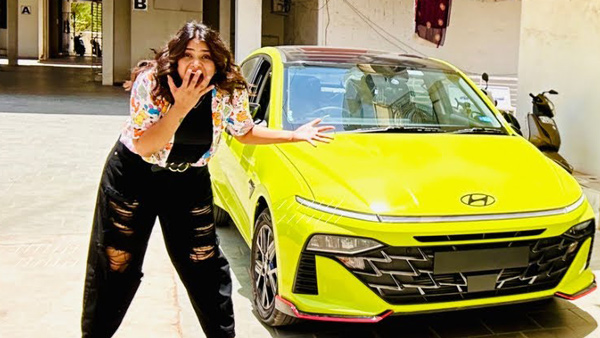 hyundai verna in neon green colour wrap