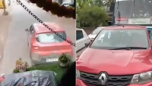 Renault Kwid Driver Learnt His Lesson After Trying To Block Bus