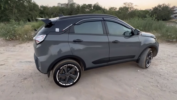 Tata nexon nardo grey side view
