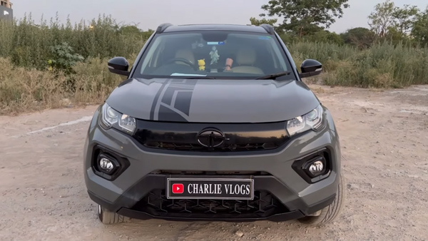 Tata nexon nardo grey front view