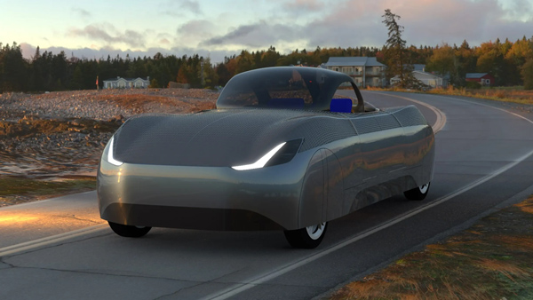 Alef model a flying car running shot