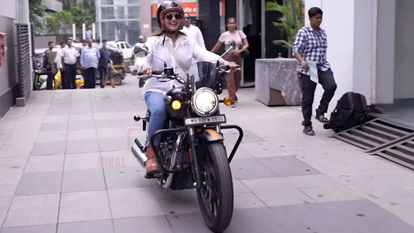 Divyanka Tripathi Spotted Riding Meteor 350