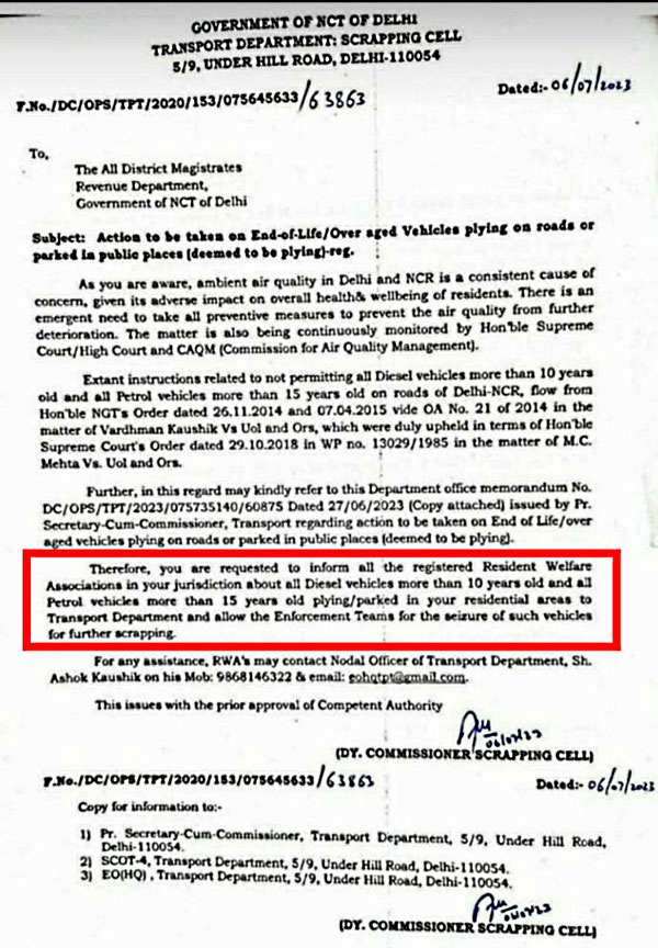 old vehicles will be seized in delhi