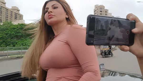 Rakhi Sawant Enjoys Ride In BMW