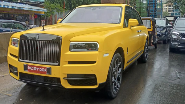 rolls royce cullinan in vibrant matte yellow