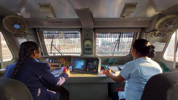 Loco pilots in train