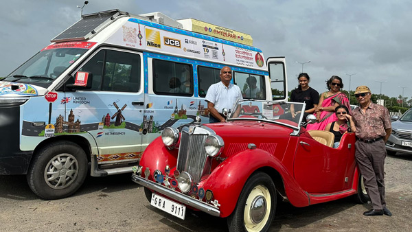 mg vintage car road trip