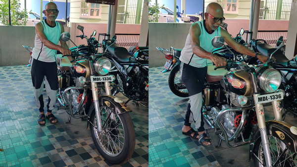 old man started bullet Bike