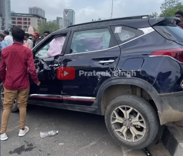 Kia seltos facelift met crash