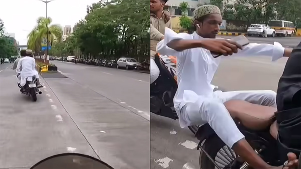 bullet pillion fell on road