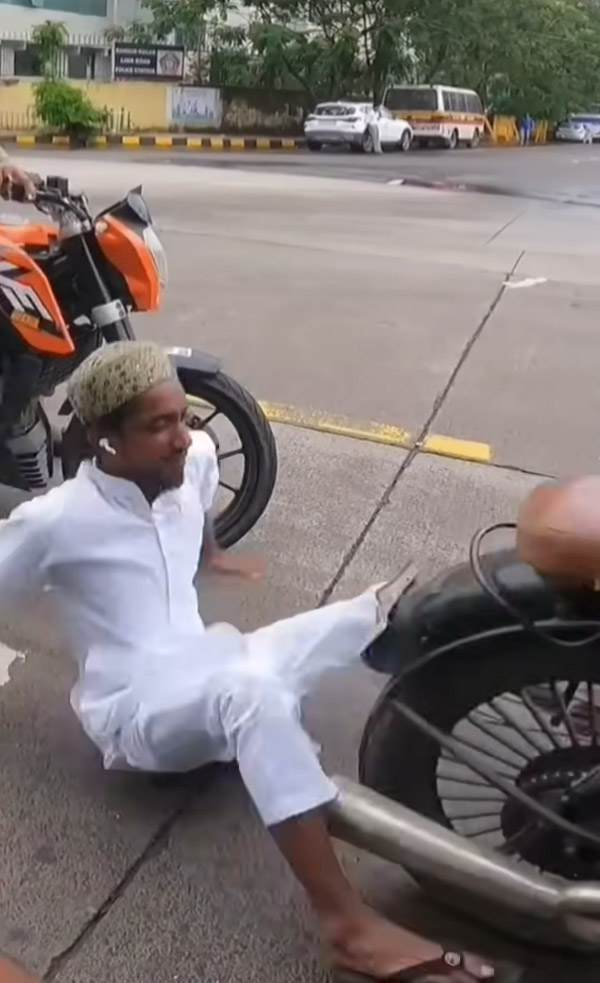 bullet pillion fell on road