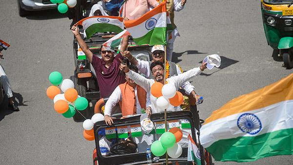 independence day celebrations with vehicle