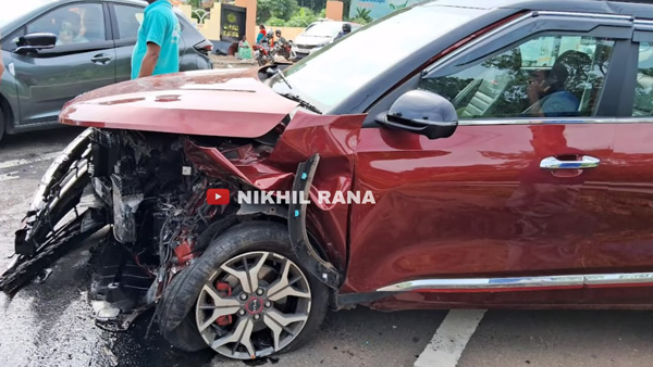 Kia seltos and mercedes benz e class collide