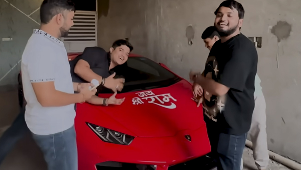 Lamborghini With Jai Shree Ram