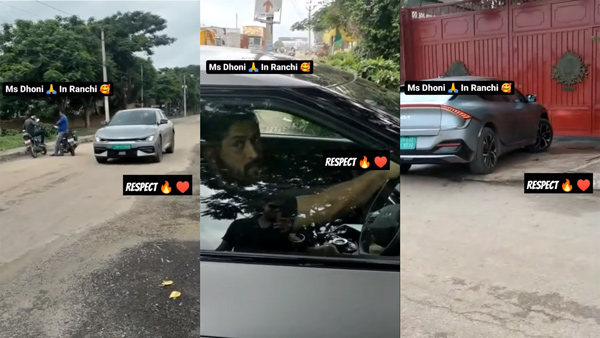 MS Dhoni Spotted Driving Kia EV6