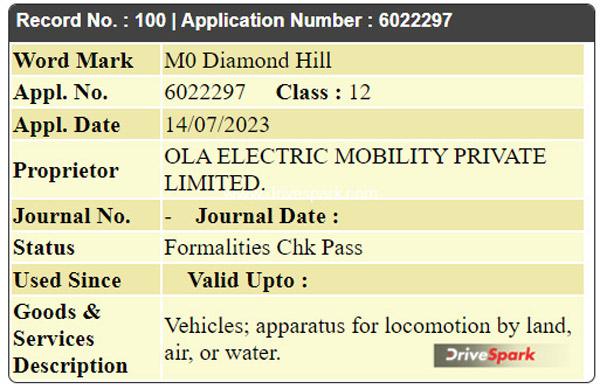 Ola m0 diamond hill trademark