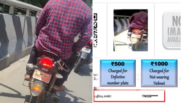 Two-Wheeler Rider Fined For Altering Number Plate