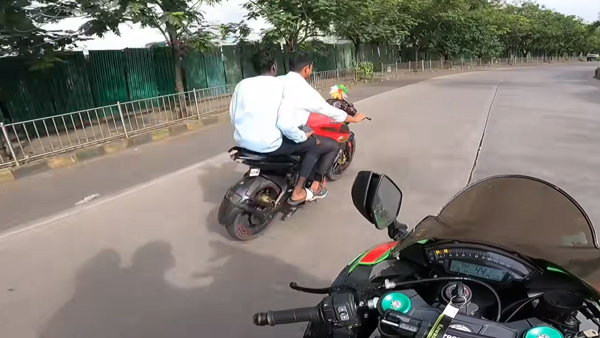 bajaj pulsar Bike youths fell