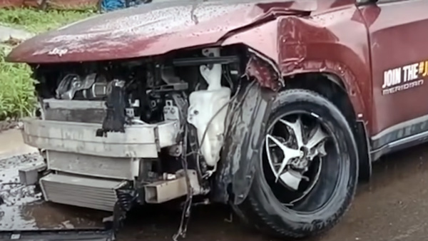 Test drive car crashed