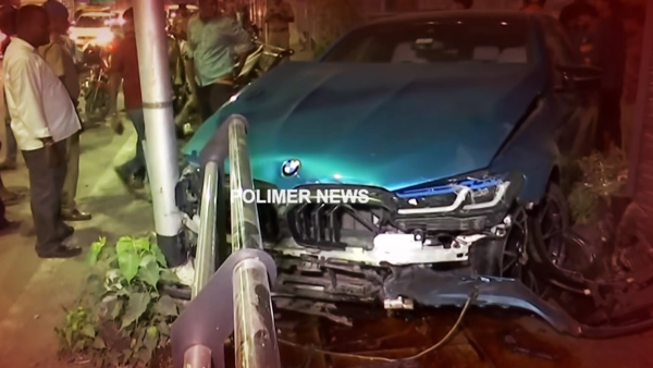 super saravana stores owner son bmw crash
