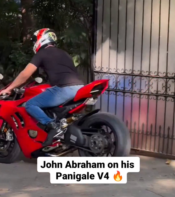 John Abraham Rides Ducati Panigale V4