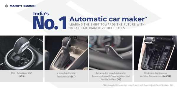 Maruti sold 10 lakh automatic cars Maruti sold 10 lakh automatic cars