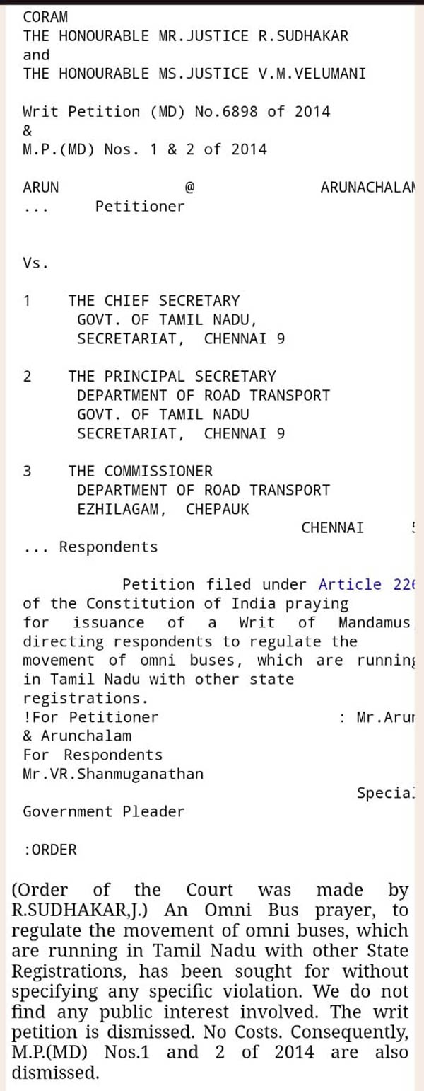 omni bus issue in tamil nadu