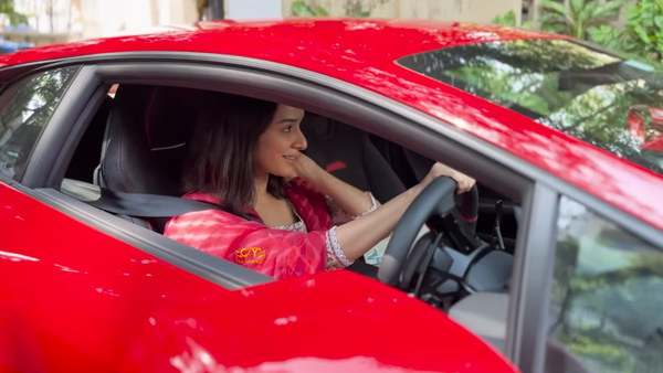 Shradha with Lamborghini uracan tecnica