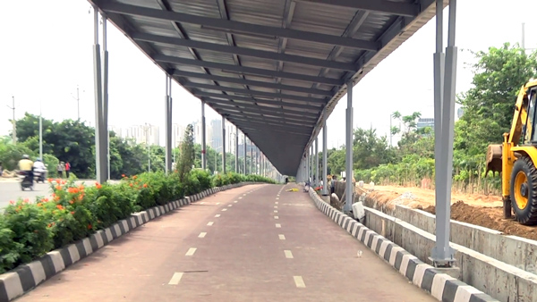 solar-roof cycling track in hyderabad