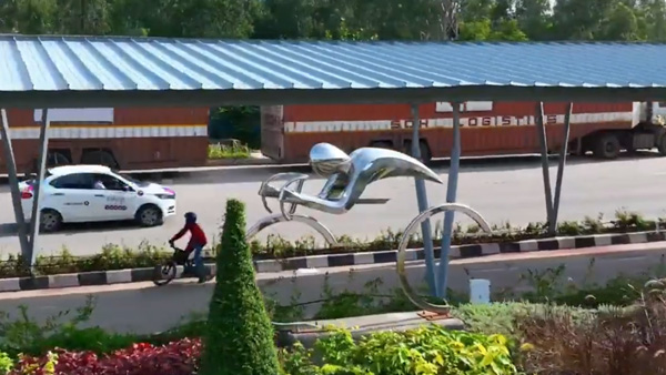 solar-roof cycling track in hyderabad
