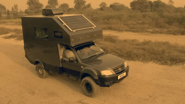 Tata yodha pick up truck with flatbed top view