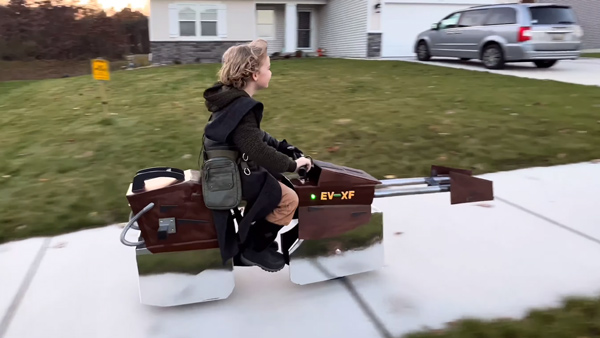 dad transforms e-bike into speeder