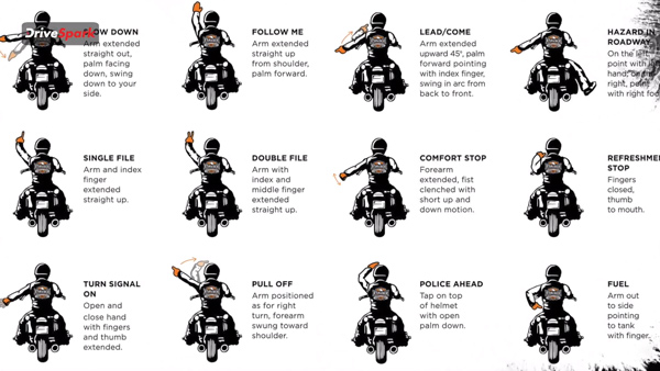 hand signals in bike ride