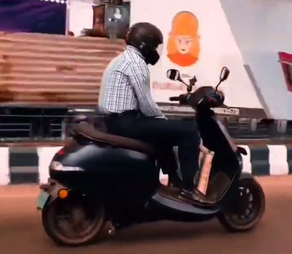 man rides scooter without control