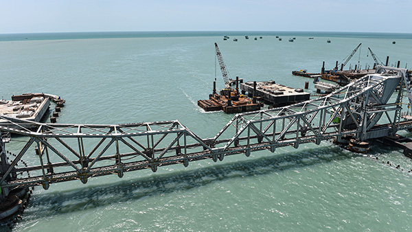new pamban bridge construction update