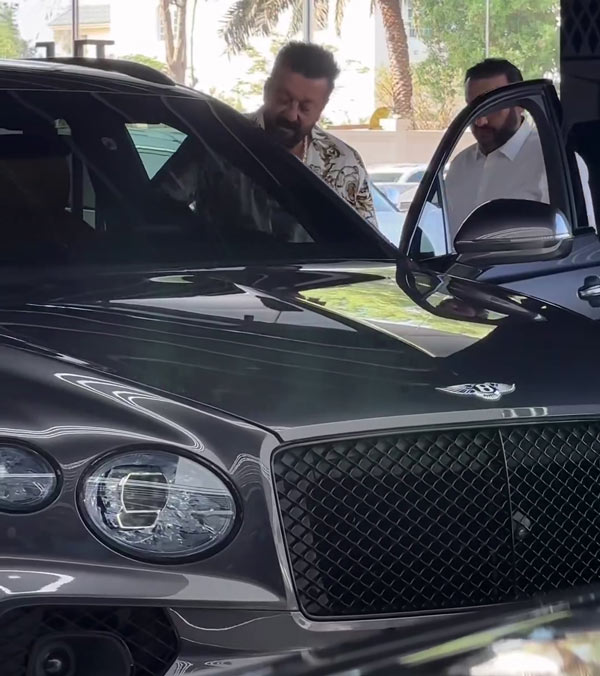 Sanjay dutt checks out bentley