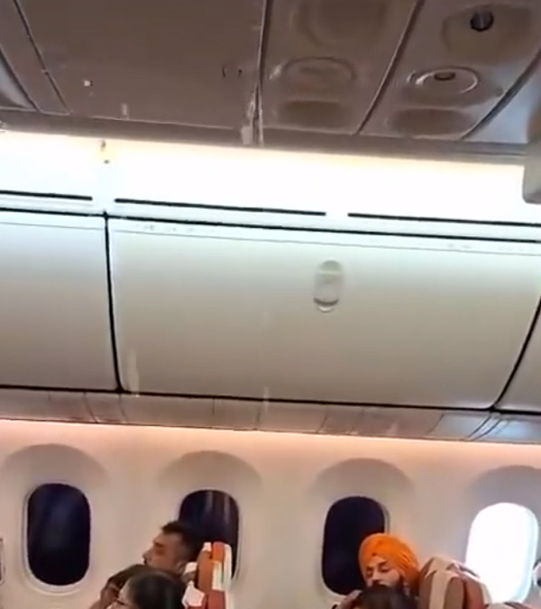 air india flight water dripping