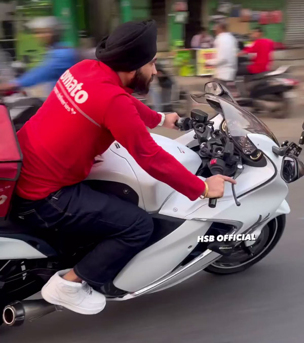 suzuki hayabusa food delivery video