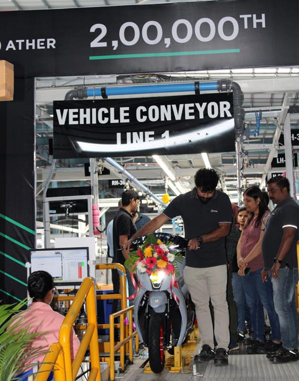 ather electric scooters productions milestone